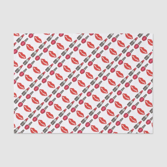 Rote Lippen Lipstick Nagel Polnische Schönheit Mak Seidenpapier (Vorderseite)