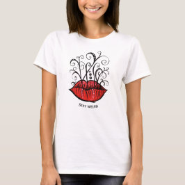 Rote Lippen Makeup Künstlername T-Shirt