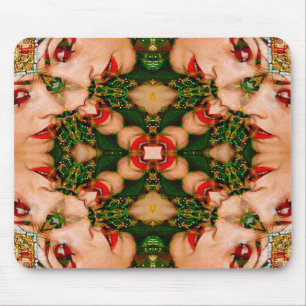 Rote Lippen Mandala Mousepad