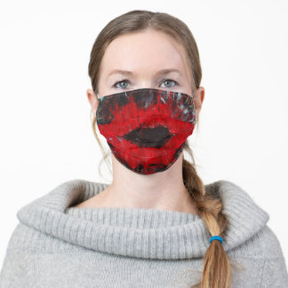 Rote Lippen Mund-Nasen-Maske Aus Stoff