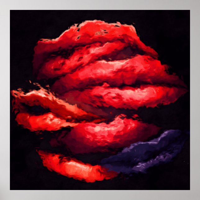 Rote Lippen Poster (Vorne)