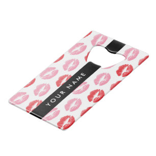 Rote Lippen, rosa Lippen, Kuss, Ihr Name, personal Geldbeutel Flaschenöffner