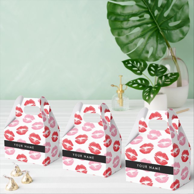 Rote Lippen, rosa Lippen, Kuss, Ihr Name, personal Geschenkschachtel (Zahlreiche)