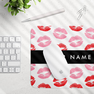 Rote Lippen, rosa Lippen, Kuss, Ihr Name, personal Mousepad