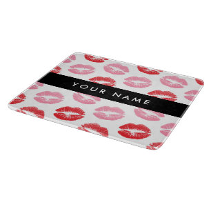 Rote Lippen, rosa Lippen, Kuss, Ihr Name, personal Schneidebrett