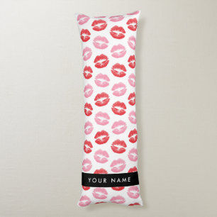 Rote Lippen, rosa Lippen, Kuss, Ihr Name, personal Seitenschläferkissen