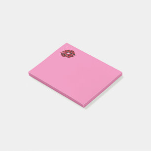 Rote Lippen Rosa Post-it-Noten Post-it Klebezettel