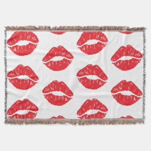 Rote Lippen, roter Lippenstift, Kuss, Lippenmuster Decke