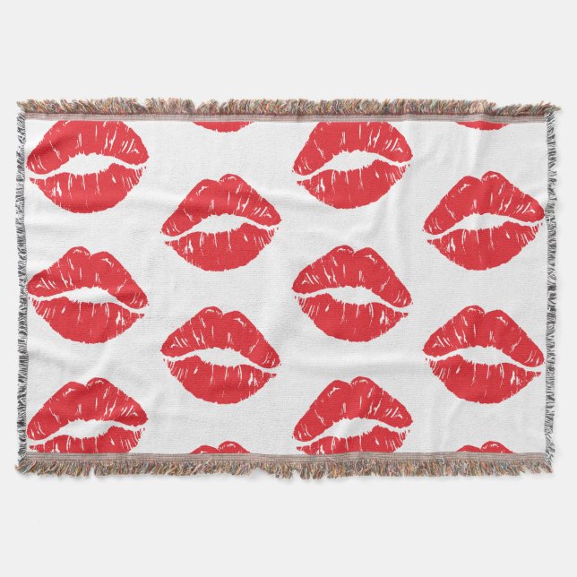 Rote Lippen, roter Lippenstift, Kuss, Lippenmuster Decke (Vorderseite)
