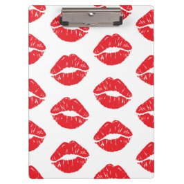 Rote Lippen, roter Lippenstift, Kuss, Lippenmuster Klemmbrett
