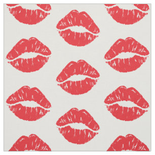 Rote Lippen, roter Lippenstift, Kuss, Lippenmuster Stoff