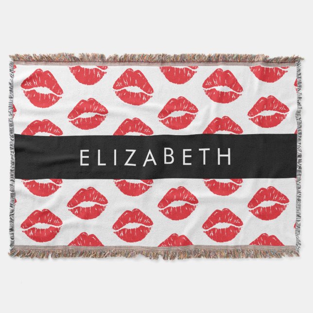 Rote Lippen, roter Lippenstift, Lippenmuster, Ihr  Decke (Vorderseite)