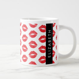 Rote Lippen, roter Lippenstift, Lippenmuster, Ihr  Jumbo-Tasse