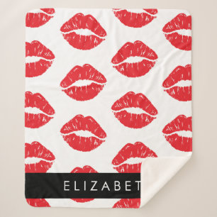 Rote Lippen, roter Lippenstift, Lippenmuster, Ihr  Sherpadecke