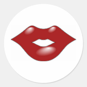 Rote Lippen Runder Aufkleber