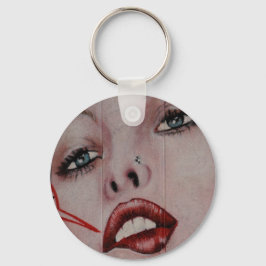 Rote Lippen Schlüsselanhänger