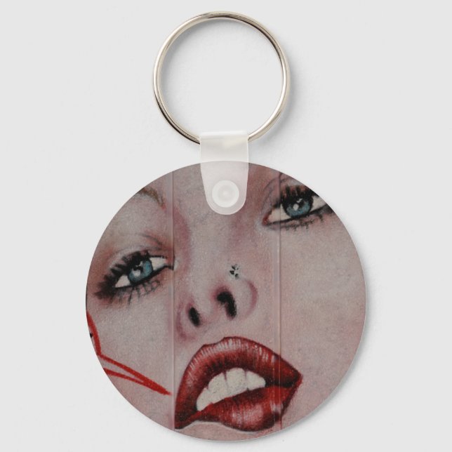 Rote Lippen Schlüsselanhänger (Vorderseite)