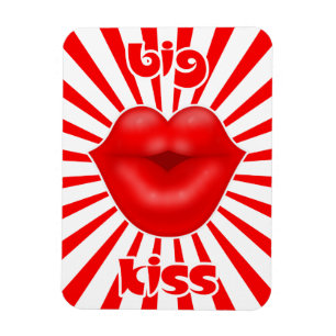 Rote Lippen Sonnenstrahlen Kuss Magnet