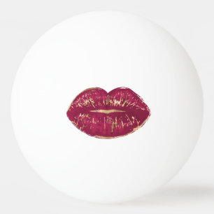 Rote Lippen Tischtennisball