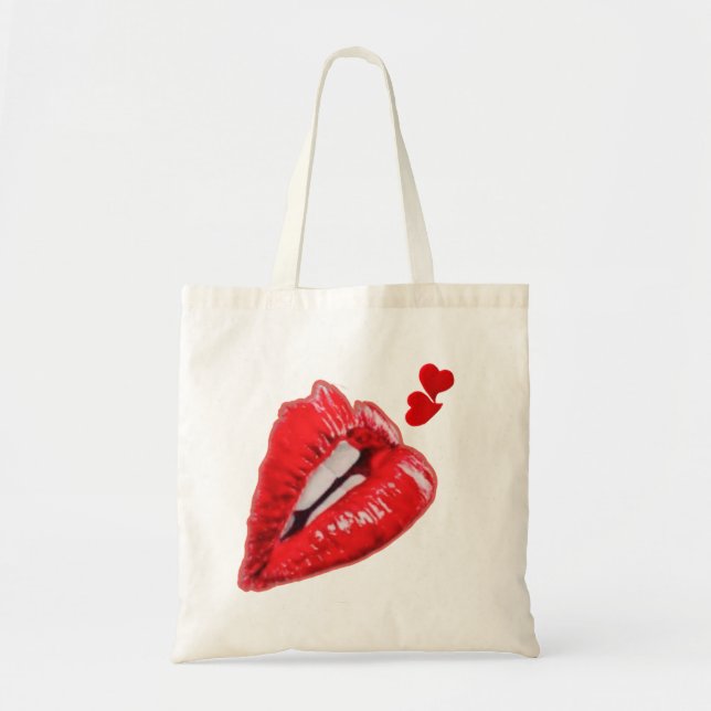 Rote Lippen Totasche Tragetasche (Vorne)