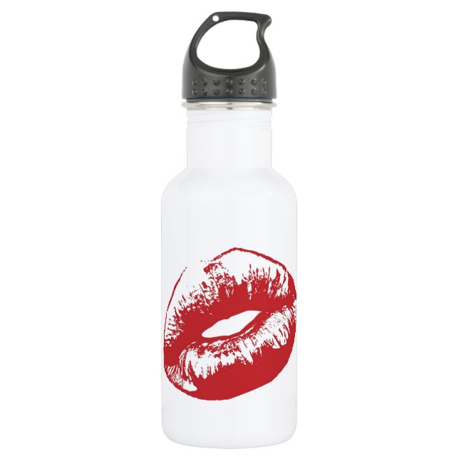Rote Lippen Trinkflasche (Vorderseite)