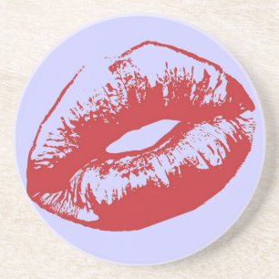Rote Lippen Untersetzer