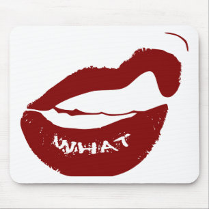 Rote Lippen Was große Zähne sind Mousepad