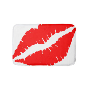 Rote Lippenbad-Wolldecke Badematte
