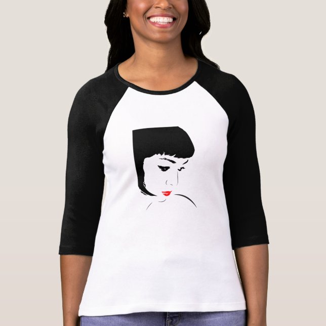 Rote Lippendame T-Shirt (Vorderseite)