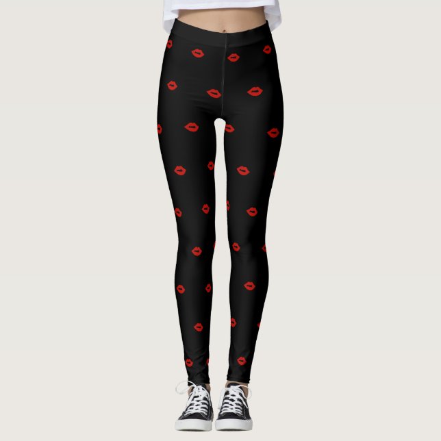 Rote LippenLeggings Leggings (Vorderseite)