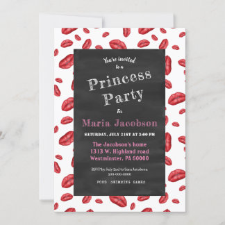 Rote Lippenspuren Einladung