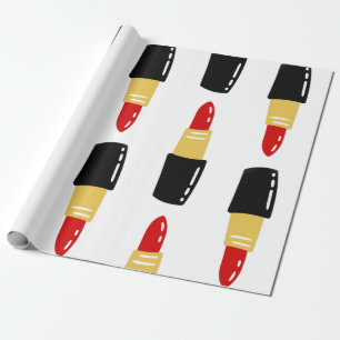 rote Lippenstift-Kugeln Geschenkpapier