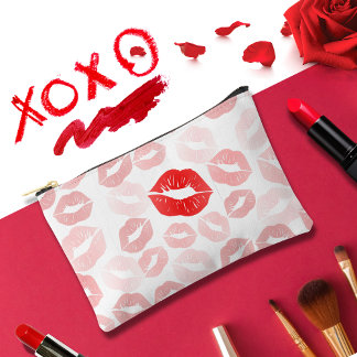 Rote Lippenstift-Lippen Kosmetiktasche Zubehörtasche