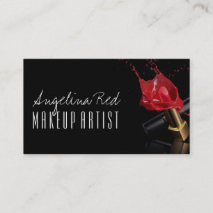 Rote Lippenstift-Spritzer-Makeup-Artist-Beauty-Sal Visitenkarte