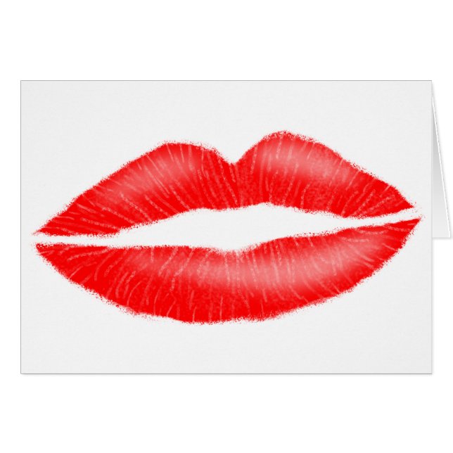 Rote Lippenstift Verführerische Lippenkarte für Fr (Vorderseite (Horizontal))
