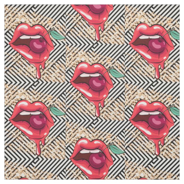 ROTE LIPS MIT EINER KERRE STOFF (Muster)
