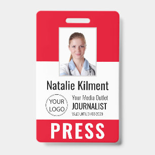 Rote Logonummer des Fotos Pressepass Ausweis