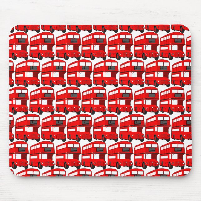 Rote London-Doppeldecker-Bus-Tapete Mousepad (Vorne)