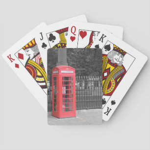 Rote Londoner Telefonzelle Spielkarten