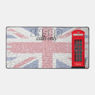 Rote Londoner Telefonzellen-Inspo-Anrufe Schreibtischunterlage