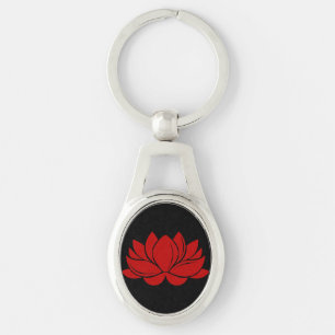 Rote Lotus-Blüte Schlüsselanhänger