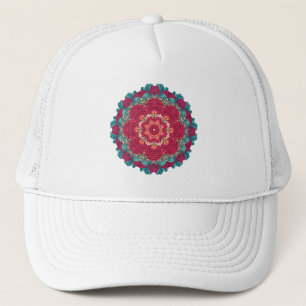 Rote Lotus-Mandala Truckerkappe