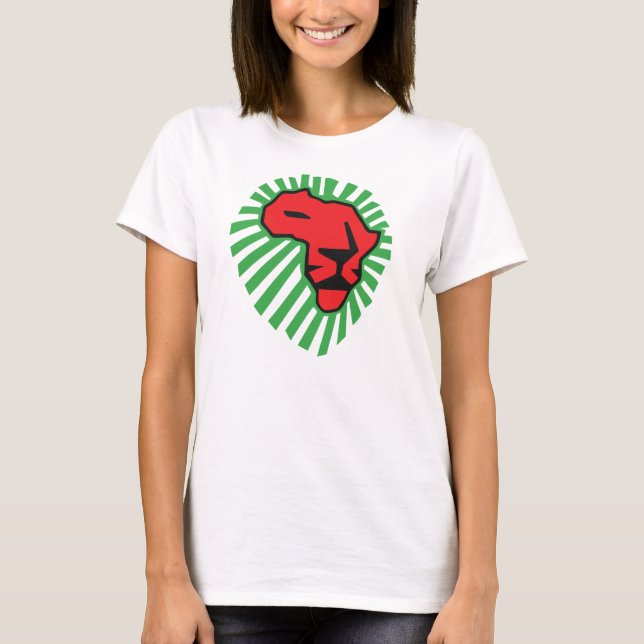 Rote Löwe-Grün-Mähne dieses mal für Afrika-Shirt T-Shirt (Vorderseite)