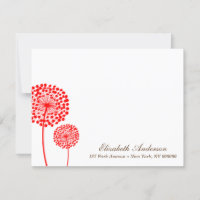 Rote Lüster Flat-Mitteilungskarten