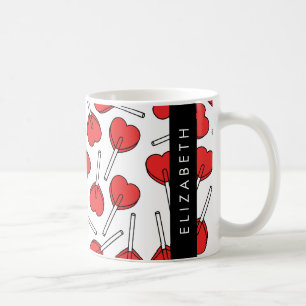 Rote Lutscher, Herz-Lutscher, Lolly, Ihr Name Kaffeetasse