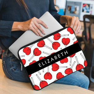Rote Lutscher, Herz Lutscher, Lolly, Ihr Name Laptopschutzhülle