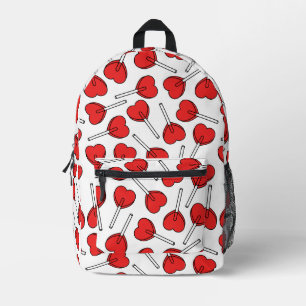 Rote Lutscher, Herz-Lutscher, Lutscher-Muster Bedruckter Rucksack