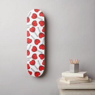 Rote Lutscher, Herz-Lutscher, Lutscher-Muster Skateboard