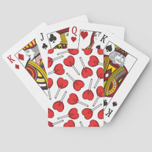 Rote Lutscher, Herz-Lutscher, Lutscher-Muster Spielkarten