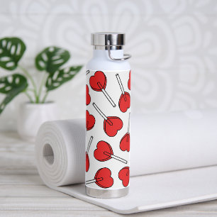 Rote Lutscher, Herz-Lutscher, Lutscher-Muster Trinkflasche